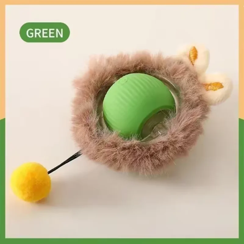 Självgående Kattleksaksboll – Elektrisk Rullboll med Rep