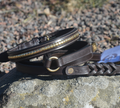 Premium dog collar in natural tanned leather